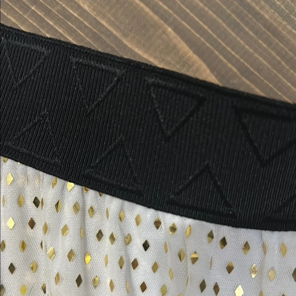 LuLaRoe‎ White and Gold Polka Dot Skirt